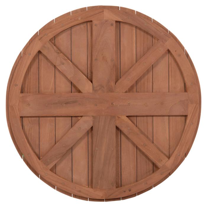 ΕΠΙΦΑΝΕΙΑ ΤΡΑΠΕΖΙΟΥ ΣΤΡΟΓΓΥΛΗ HM18132 ΞΥΛΟ TEAK--ΦΥΣΙΚΟ Φ60x4(πάχος)εκ.