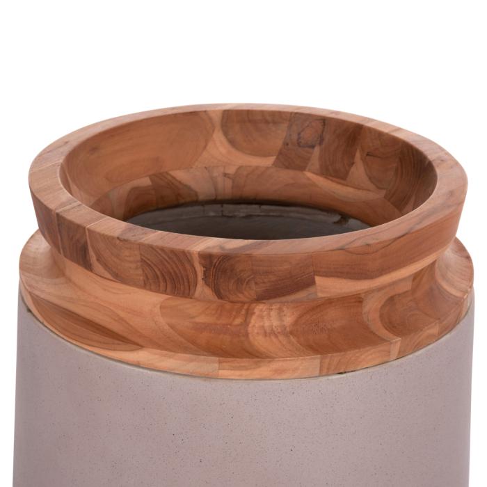 ΔΙΑΚΟΣΜΗΤΙΚΟ ΒΑΖΟ ΔΑΠΕΔΟΥ LINTER HM4662.05L FIBER CEMENT ΓΚΡΙ ΜΑΤ--ΞΥΛΟ ΤΕΑΚ Φ41x47Υεκ