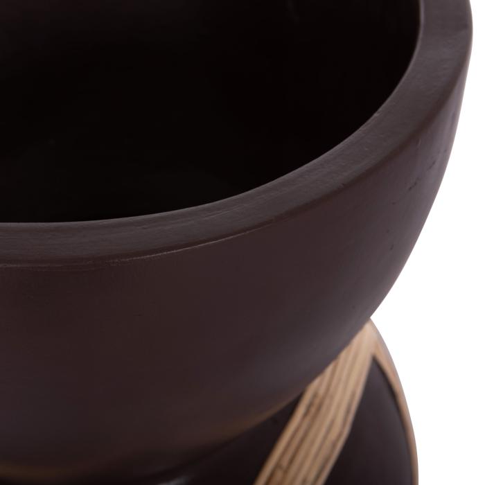 ΔΙΑΚΟΣΜΗΤΙΚΟ ΒΑΖΟ ΔΑΠΕΔΟΥ MAYNARD HM4672.07L FIBER CEMENT ΣΟΚΟΛΑΤΙ-RATTAN Φ32x62.5Υεκ