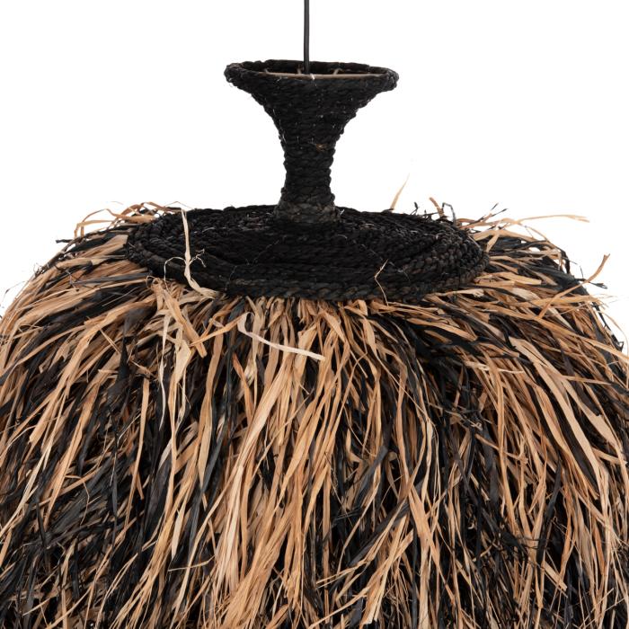 ΦΩΤΙΣΤΙΚΟ ΟΡΟΦΗΣ ORDEM HM4716 ΚΑΠΕΛΟ ΙΝΕΣ SISAL & ΜΠΑΝΑΝΑΣ-ΜΑΥΡΟ & ΦΥΣΙΚΟ Φ60x50Υεκ