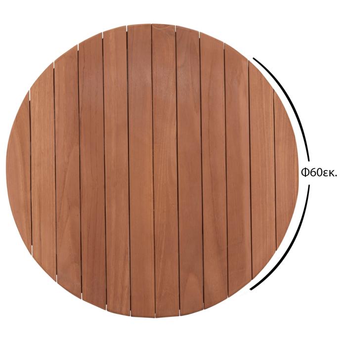ΕΠΙΦΑΝΕΙΑ ΤΡΑΠΕΖΙΟΥ ΣΤΡΟΓΓΥΛΗ HM18132 ΞΥΛΟ TEAK--ΦΥΣΙΚΟ Φ60x4(πάχος)εκ.