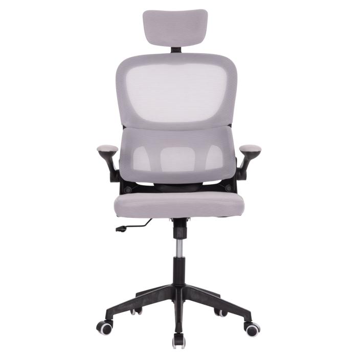 ΚΑΡΕΚΛΑ ΓΡΑΦΕΙΟΥ BASTON HM18236.02 ΓΚΡΙ MESH & ΜΑΥΡΟ PP ΣΚΕΛΕΤΟΣ 64x60x127Υεκ.