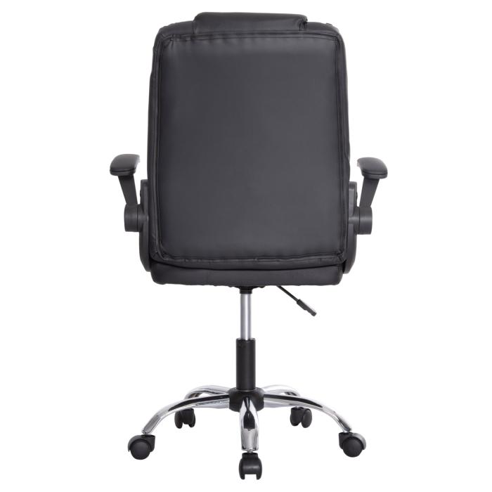 ΚΑΡΕΚΛΑ ΓΡΑΦΕΙΟΥ CANAN HM1201 ΜΑΥΡO PVC-ΜΑΥΡΟ NYLON-ΒΑΣΗ ΧΡΩΜΙΟΥ 66x61x105Υεκ.