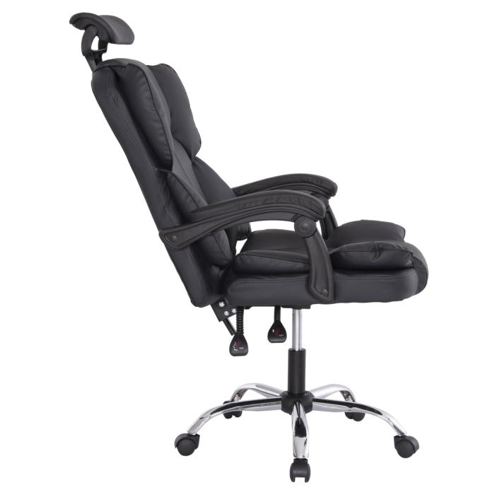 ΚΑΡΕΚΛΑ ΓΡΑΦΕΙΟΥ OCTAVIUS HM1202 ΜΑΥΡΟ PVC & NYLON-ΜΕΤΑΛ.ΧΡΩΜΙΟ ΒΑΣΗ 63x73x129Υεκ