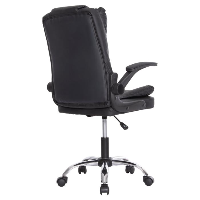 ΚΑΡΕΚΛΑ ΓΡΑΦΕΙΟΥ CANAN HM1201 ΜΑΥΡO PVC-ΜΑΥΡΟ NYLON-ΒΑΣΗ ΧΡΩΜΙΟΥ 66x61x105Υεκ.