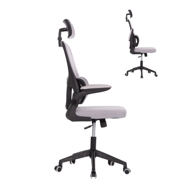 ΚΑΡΕΚΛΑ ΓΡΑΦΕΙΟΥ BASTON HM18236.02 ΓΚΡΙ MESH & ΜΑΥΡΟ PP ΣΚΕΛΕΤΟΣ 64x60x127Υεκ.