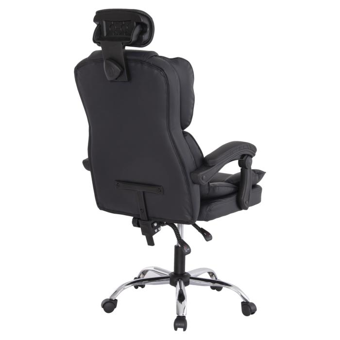 ΚΑΡΕΚΛΑ ΓΡΑΦΕΙΟΥ OCTAVIUS HM1202 ΜΑΥΡΟ PVC & NYLON-ΜΕΤΑΛ.ΧΡΩΜΙΟ ΒΑΣΗ 63x73x129Υεκ
