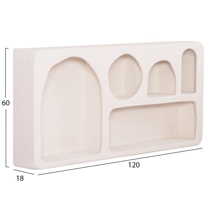 ΡΑΦΙ ΤΟΙΧΟΥ ΣΕΙΡΑ SANTORINI HM18063.01 MDF ΣΕ ΥΠΟΛΕΥΚΟ 120x18x60Υεκ.