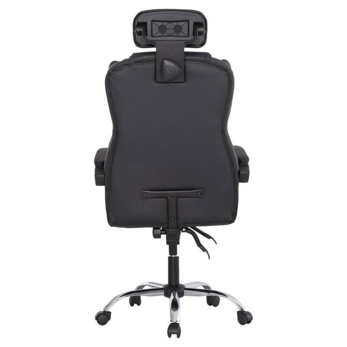 ΚΑΡΕΚΛΑ ΓΡΑΦΕΙΟΥ OCTAVIUS HM1202 ΜΑΥΡΟ PVC & NYLON-ΜΕΤΑΛ.ΧΡΩΜΙΟ ΒΑΣΗ 63x73x129Υεκ
