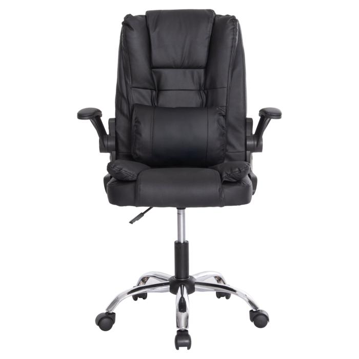ΚΑΡΕΚΛΑ ΓΡΑΦΕΙΟΥ CANAN HM1201 ΜΑΥΡO PVC-ΜΑΥΡΟ NYLON-ΒΑΣΗ ΧΡΩΜΙΟΥ 66x61x105Υεκ.