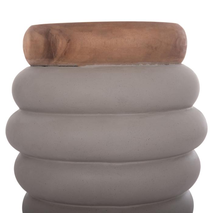 ΤΡΑΠΕΖΙ ΒΟΗΘΗΤΙΚΟ PUFFAT HM18172.03 FIBER CEMENT ΓΚΡΙ- ΞΥΛΟ TEAK TOP Φ45x46Υεκ.