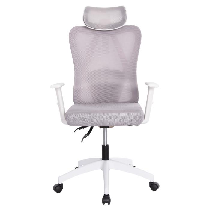 ΚΑΡΕΚΛΑ ΓΡΑΦΕΙΟΥ MEXER HM1195.02 ΓΚΡΙ MESH-ΜΕΤΑΛ.ΒΑΣΗ-ΣΚΕΛΕΤΟΣ ΛΕΥΚΟΣ 68x70x136Υεκ.