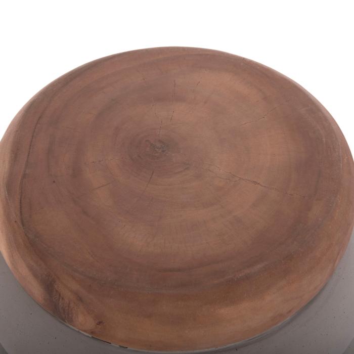 ΤΡΑΠΕΖΙ ΒΟΗΘΗΤΙΚΟ PUFFAT HM18172.03 FIBER CEMENT ΓΚΡΙ- ΞΥΛΟ TEAK TOP Φ45x46Υεκ.