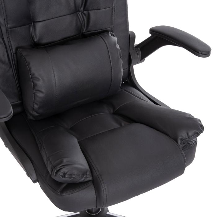 ΚΑΡΕΚΛΑ ΓΡΑΦΕΙΟΥ CANAN HM1201 ΜΑΥΡO PVC-ΜΑΥΡΟ NYLON-ΒΑΣΗ ΧΡΩΜΙΟΥ 66x61x105Υεκ.