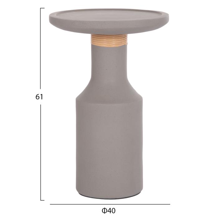 ΒΟΗΘΗΤΙΚΟ ΤΡΑΠΕΖΙ TRED(T) HM18169.03 FIBER CEMENT ΓΚΡΙ-ΦΥΣΙΚΟ RATTAN--Φ40x61Υεκ.