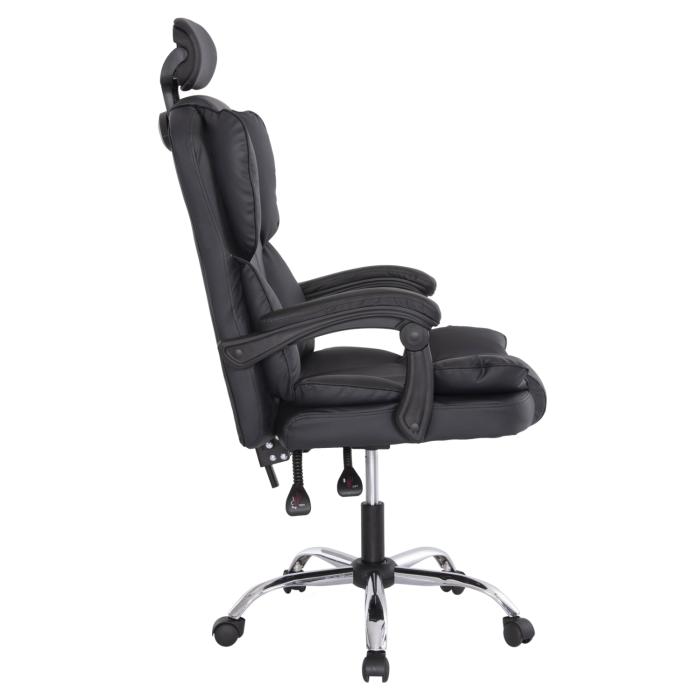 ΚΑΡΕΚΛΑ ΓΡΑΦΕΙΟΥ OCTAVIUS HM1202 ΜΑΥΡΟ PVC & NYLON-ΜΕΤΑΛ.ΧΡΩΜΙΟ ΒΑΣΗ 63x73x129Υεκ