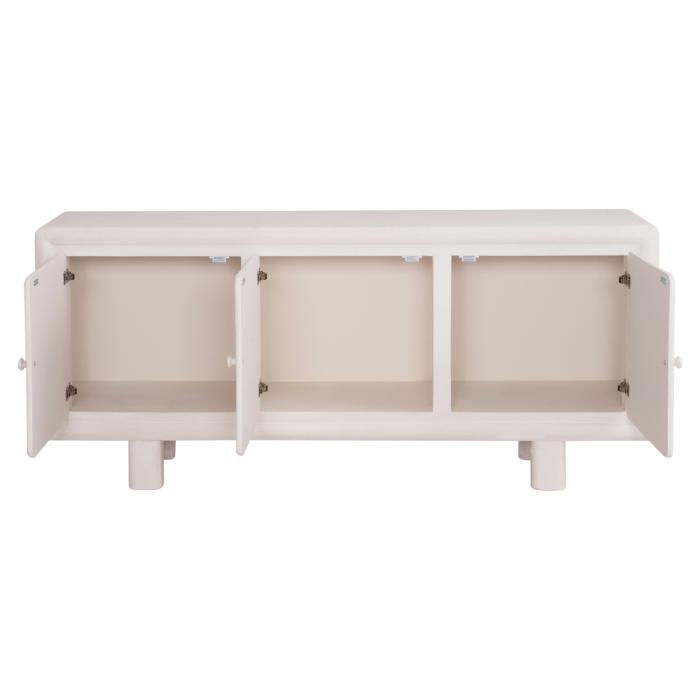ΜΠΟΥΦΕΣ ΣΕΙΡΑ SANTORINI HM18068 MDF ΣΕ ΥΠΟΛΕΥΚΟ ΧΡΩΜΑ-3 ΠΟΡΤΕΣ 140x38x64Υεκ.