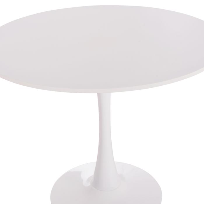 ΤΡΑΠΕΖΙ ΣΤΡΟΓΓΥΛΟ BROLIN HM18141.01 MDF TOP-ΒΑΣΗ ΜΕΤΑΛΛΙΚΗ--ΛΕΥΚΟ Φ90x73Υεκ