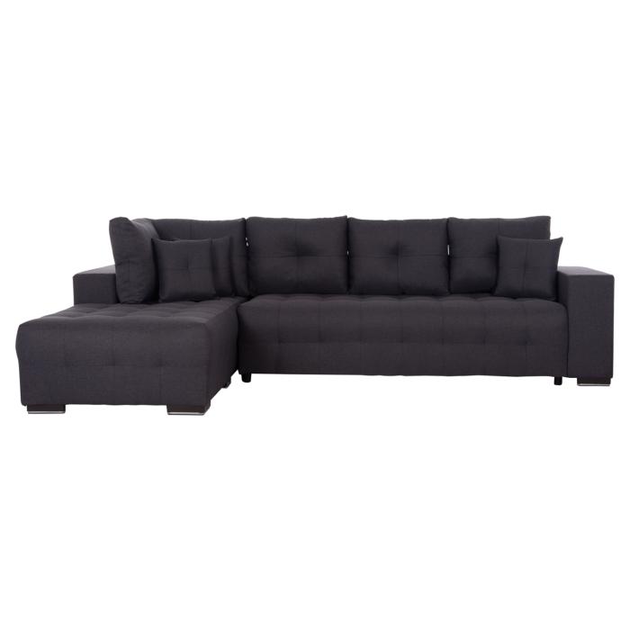 ΓΩΝΙΑΚΟΣ ΚΑΝΑΠΕΣ-ΚΡΕΒΑΤΙ ΜΕ ΑΠΟΘ.ΧΩΡΟ TRENDSTON HM3302.01L ΓΚΡΙ ΥΦΑΣΜΑ 298x177x95Υεκ