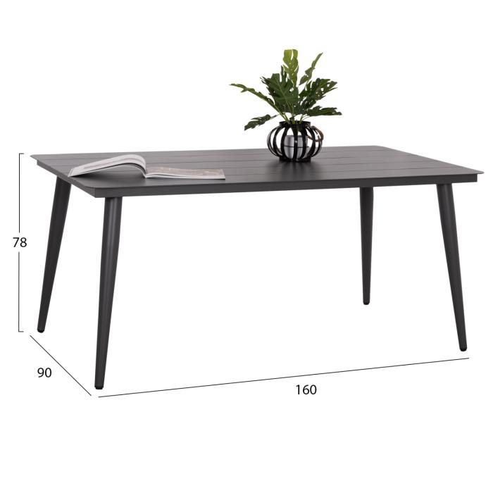ΤΡΑΠΕΖΙ ΑΛΟΥΜΙΝΙΟΥ ΟΡΘΟΓΩΝΙΟ HIGER HM6291.01 ΓΚΡΙ 160x90x78Υεκ.