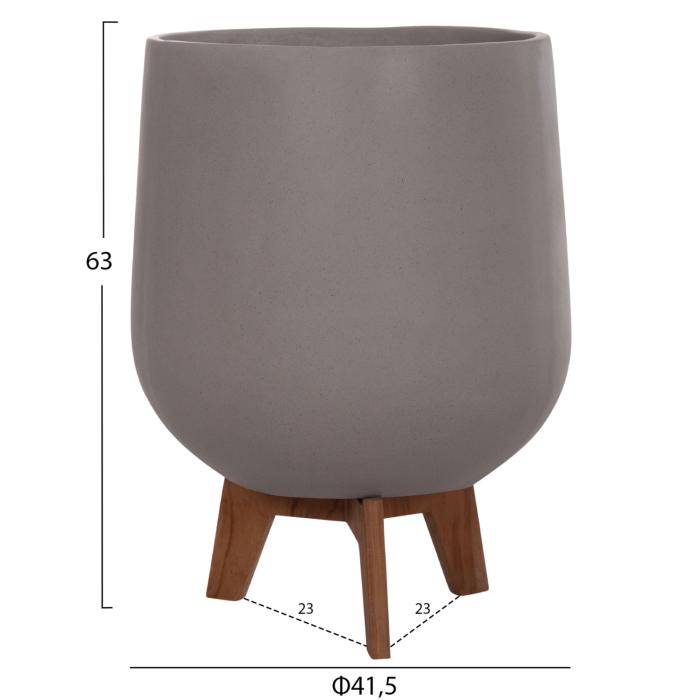 ΣΕΤ 3 ΓΛΑΣΤΡΕΣ ΜΕ TEAK ΒΑΣΕΙΣ TRYLL HM4681.03 FIBER CEMENT--ΓΚΡΙ