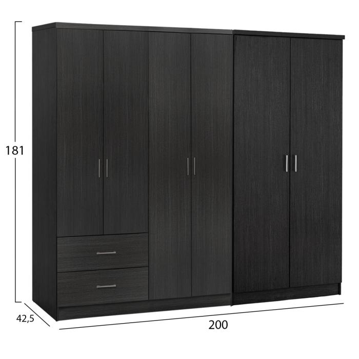ΝΤΟΥΛΑΠΑ 6ΦΥΛΛΗ BLAKELY HM21235.01 ΜΕΛΑΜΙΝΗ ΧΡΩΜΑ ZEBRANO 201x43x181Υεκ