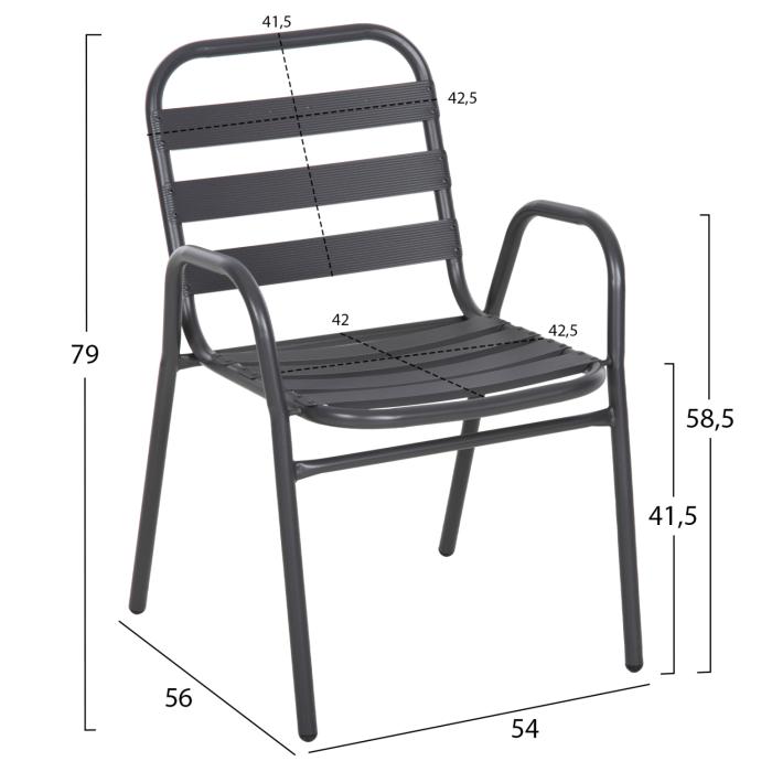 ΣΕΤ ΤΡΑΠΕΖΑΡΙΑΣ 5ΤΜΧ ADAM HM21219 ΚΑΡΕΚΛΕΣ ΜΕΤΑΛΛΙΚΕΣ & ΤΡΑΠΕΖΙ 110x60 ΓΚΡΙ