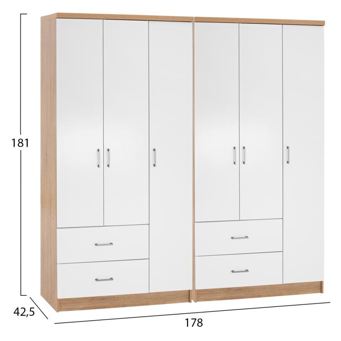 ΝΤΟΥΛΑΠΑ 6ΦΥΛΛΗ CAESAR HM21236.02 ΜΕΛΑΜΙΝΗ SONAMA & ΛΕΥΚΟ 180x42,5Χ181Υεκ.