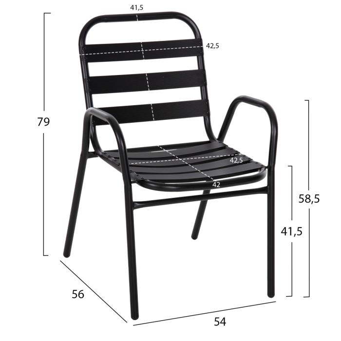 ΣΕΤ ΤΡΑΠΕΖΑΡΙΑΣ 5ΤΜΧ ADAM HM21219.01 ΚΑΡΕΚΛΕΣ ΜΕΤΑΛΛΙΚΕΣ & ΤΡΑΠΕΖΙ 110x60 ΜΑΥΡΟ