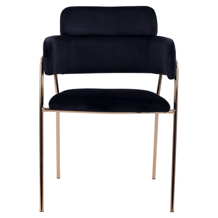 ΠΟΛΥΘΡΟΝΑΚΙ KELSO HM8521.04 ΒΕΛΟΥΔΟ ΜΑΥΡΟ & ΕΠΙΧΡΥΣΟ ΠΟΔΙ 52,5x52x80Υ εκ.