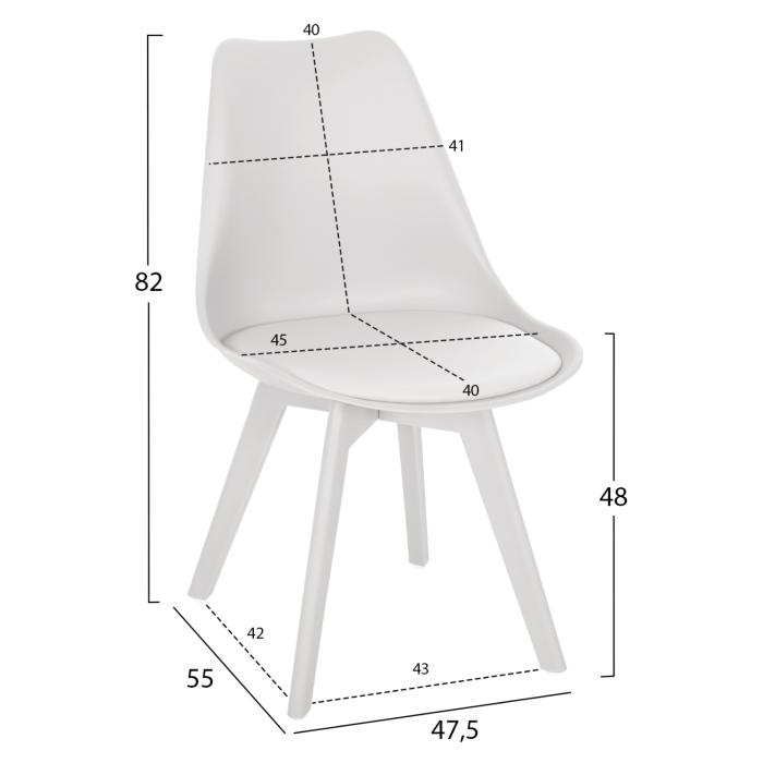ΚΑΡΕΚΛΑ VEGAS HM0033.31 ΠΟΛΥΠΡΟΠΥΛΕΝΙΟΥ-PU- ΛΕΥΚΟ 47,5x55x82 εκ.