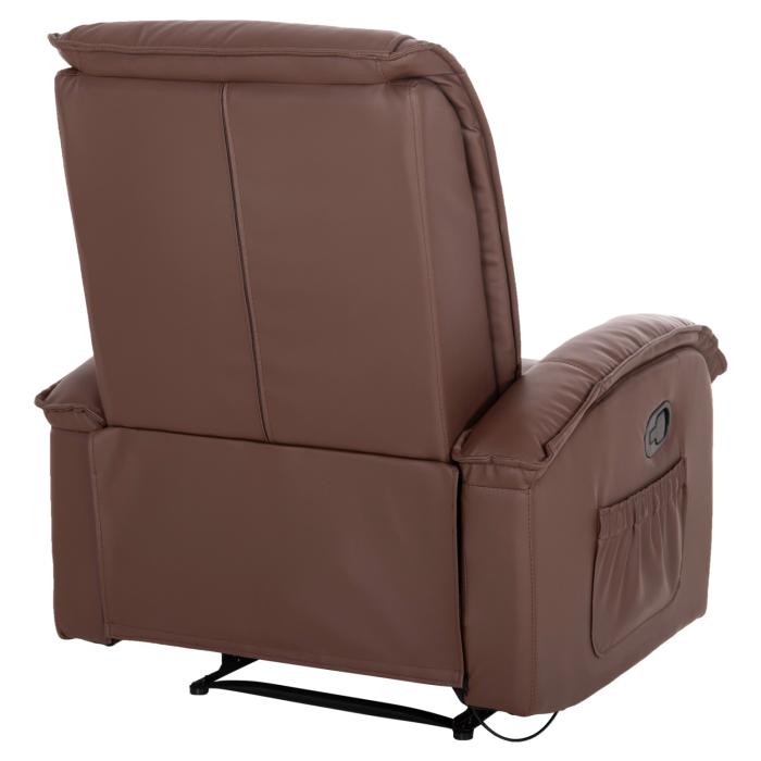 ΠΟΛΥΘΡΟΝΑ RELAX ΜΕ ΜΗΧΑΝΙΣΜΟ MASSAGE ROCCA HM0026.03 PU ΚΑΦΕ ΣΚΟΥΡΟ 80x96x97 εκ.