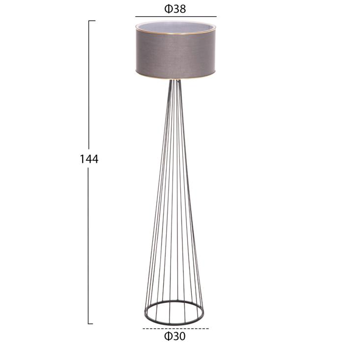 ΦΩΤΙΣΤΙΚΟ ΔΑΠΕΔΟΥ ΜΕΤΑΛΛΙΚΟ ΓΚΡΙ HM7581.01 Φ38x144 εκ.