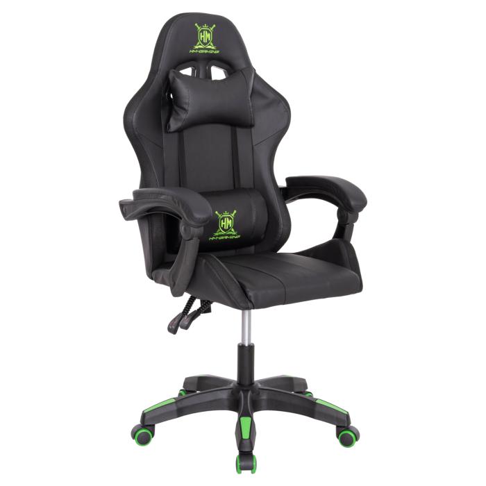 ΠΟΛΥΘΡΟΝΑ GAMING DARREN HM1203.03 ΜΑΥΡΟ-ΠΡΑΣΙΝΟ PVC & NYLON 58.5x100x120Υεκ.