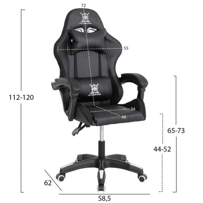 ΠΟΛΥΘΡΟΝΑ GAMING DARREN HM1203.04 ΜΑΥΡΟ-ΛΕΥΚΟ PVC & NYLON 58.5x100x120Υεκ.