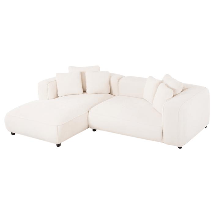 ΚΑΝΑΠΕΣ ΓΩΝΙΑ (ΑΡΙΣΤΕΡΗ) 3-ΘΕΣΙΟΣ GRACE HM3280.02L ΛΕΥΚΟ ΥΦΑΣΜΑ 252x160x70-90Υεκ