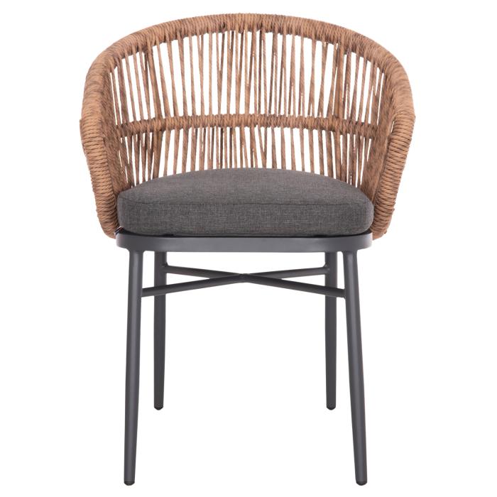 ΠΟΛΥΘΡΟΝΑ ΑΛΟΥΜΙΝΙΟΥ ORIN HM6265.01 ΣΚΟΥΡΟ ΓΚΡΙ- P.E.RATTAN ΣΕ ΦΥΣΙΚΟ 58x61x75Υεκ.
