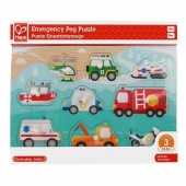 Hape Ξύλινο Παιδικό Puzzle Σφηνώματα Οχήματα 9pcs  - pigibebe.gr