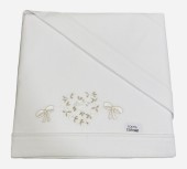 Σετ σεντόνια λίκνου 3 τεμ.Coccolissimi με Λάστιχο 181 Beige Flower Heart (70x100)