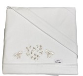 Σετ σεντόνια λίκνου 3 τεμ.Coccolissimi με Λάστιχο 181 Beige Flower Heart (70x100)