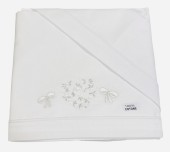 Σετ σεντόνια λίκνου 3 τεμ.Coccolissimi με Λάστιχο 181 White Flower Heart (70x100)