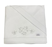 Σετ σεντόνια λίκνου 3 τεμ.Coccolissimi με Λάστιχο 181 White Flower Heart (70x100)