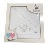 Σετ σεντόνια λίκνου 3 τεμ.Coccolissimi με Λάστιχο 181 White Flower Heart (70x100)