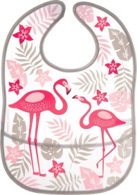 Canpol Babies Αδιάβροχη Σαλιάρα με Αυτοκόλλητο Pink Flamingo