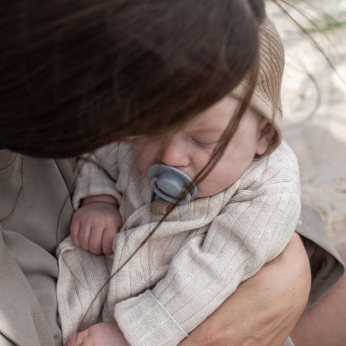 BiBS Πιπίλες 2τμχ De Lux Silicone ONESIZE 0-36 μηνών Dusty Blue - Steel Blue