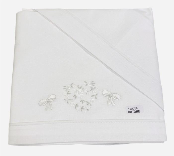 Σετ σεντόνια λίκνου 3 τεμ.Coccolissimi με Λάστιχο 181 Beige Flower Heart (70x100)