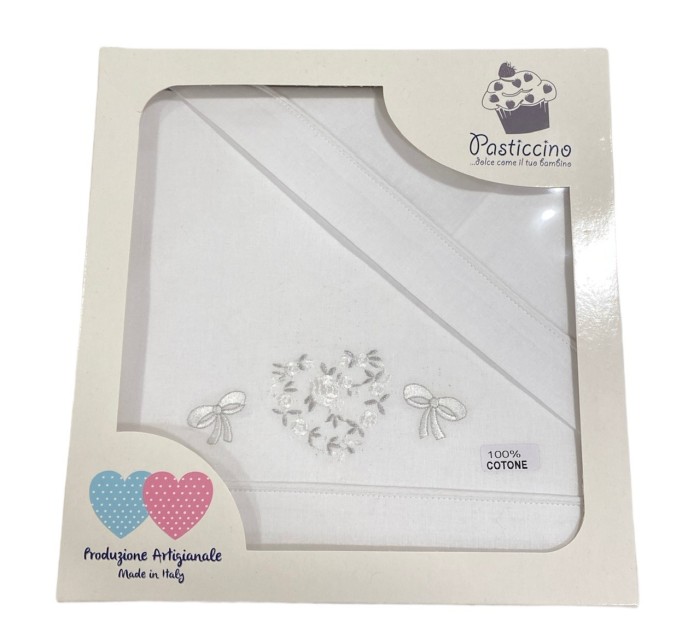 Σετ σεντόνια λίκνου 3 τεμ.Coccolissimi με Λάστιχο 181 Beige Flower Heart (70x100)