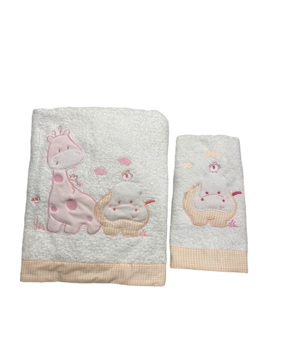 Σετ Βρεφικές Πετσέτες Baby Life Καμηλοπάρδαλη Pink