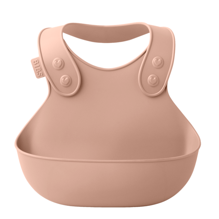 BiBS Αδιάβροχη Σαλιάρα Σιλικόνης Overall Blush