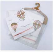 Raison D’etre Σετ Σεντόνια Κούνιας Hot Air Balloon Ροζ 120×160 - pigibebe.gr